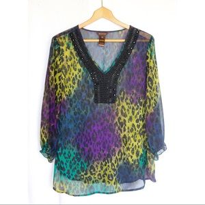 Cheetah colorful blouse